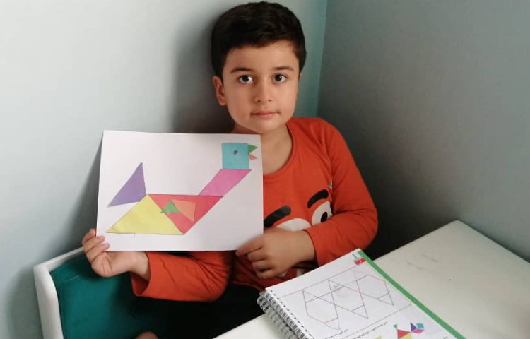 ساخت شکل با مربع تانگرام، ص 41 کتاب ریاضی 1