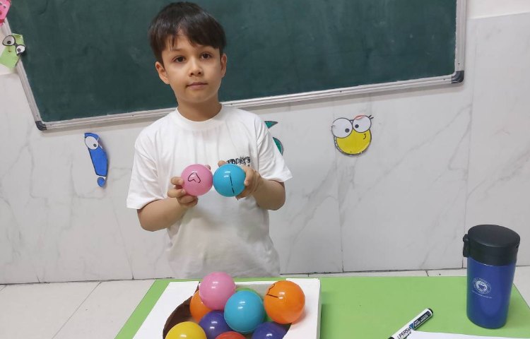 ساخت عدد های دو رقمی با توپ های رنگی