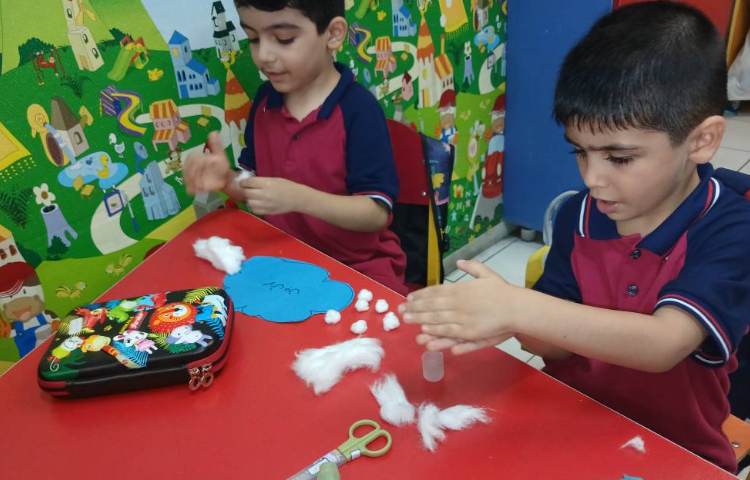 ساخت کاردستی ابر و تدریس صدای «اَ» 3