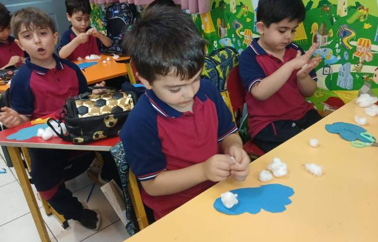 ساخت کاردستی ابر و تدریس صدای «اَ» 4