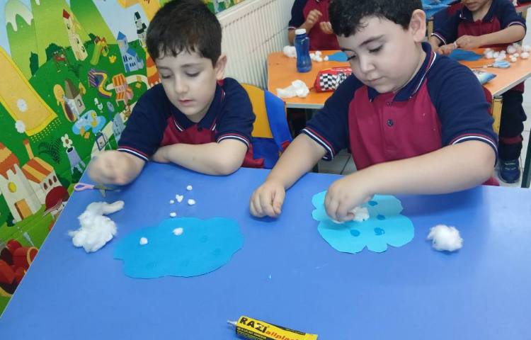 ساخت کاردستی ابر و تدریس صدای «اَ» 5
