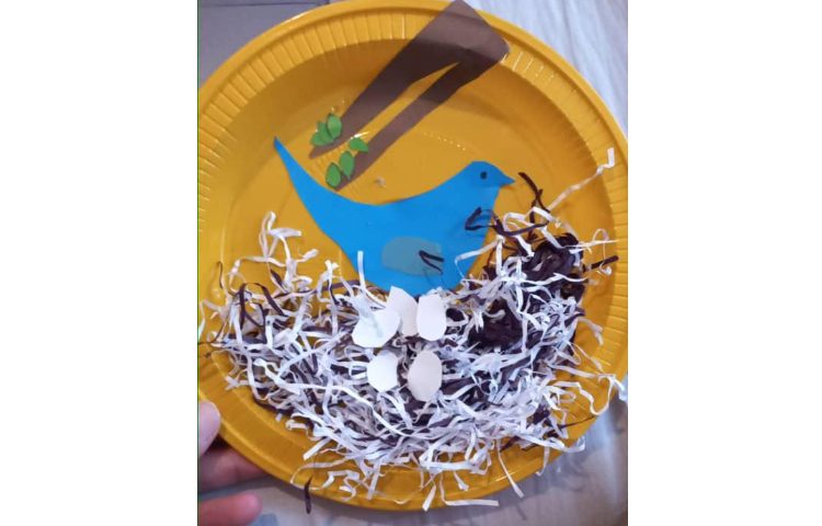 ساخت کاردستی nest بعد از یادگیری صدای n توسط دانش آموزان پایه اول