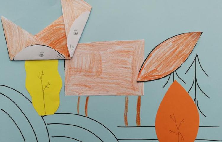 ساخت کلاژ روباه پایه دوم دبستان 1