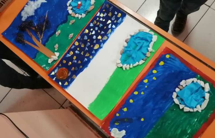 شروع کار کلاژ روی نقاشی 1