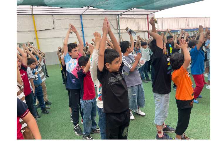 صبحگاه اولین روز پایگاه تابستان،کلاس3/2 1