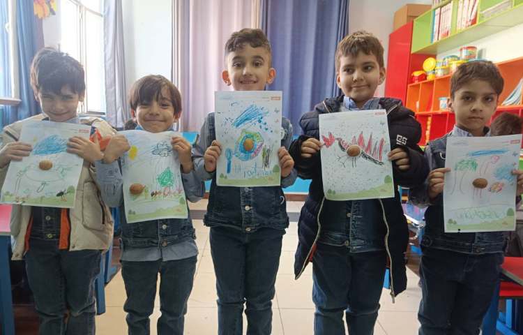 ضریب هوشی،کلاژ دستورزی و خلاقیت با پوست گردو 1