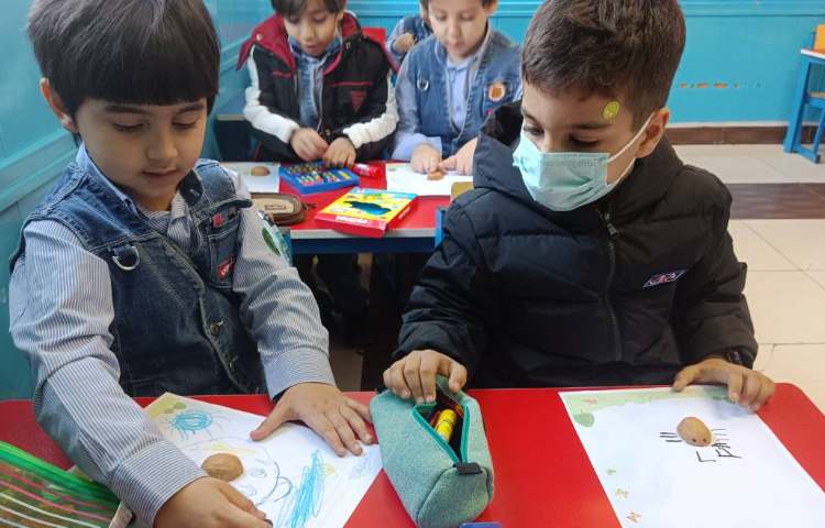 ضریب هوشی،کلاژ دستورزی و خلاقیت با پوست گردو 8