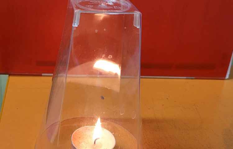 علوم، آزمایش تاثیر وجود هوا در روشن ماندن شمع 2
