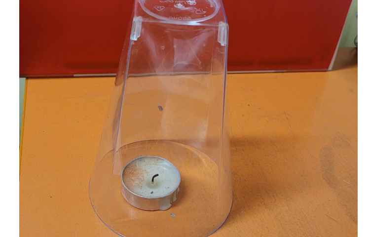 علوم، آزمایش تاثیر وجود هوا در روشن ماندن شمع 3