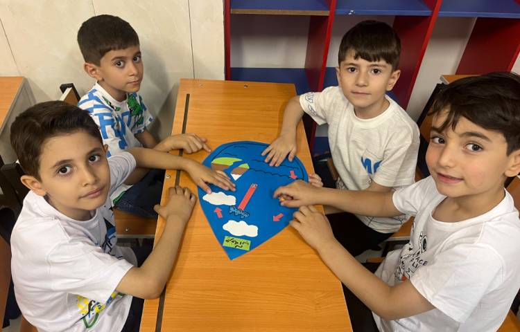 علوم : آشنایی دانش آموزان با چرخه ی آب و درک اهمیت آب در زندگی با اجرای دست ورزی چرخه ی آب 2