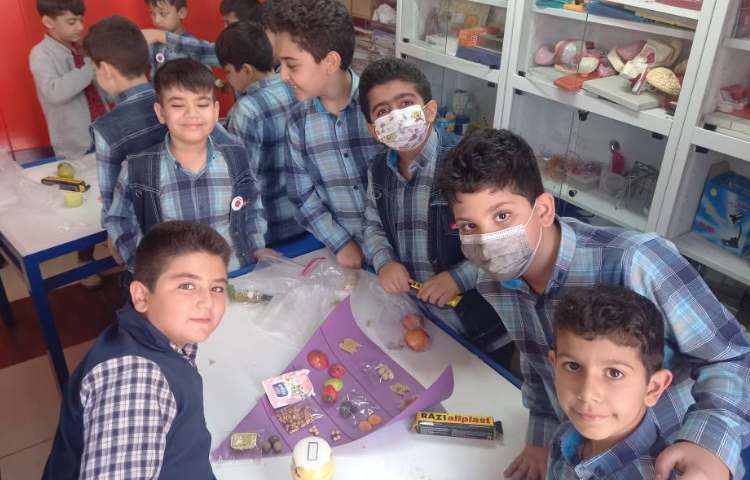 :علوم، ساخت هرم غذایی در گروه های چهارخانه، کلاس مریخ 3