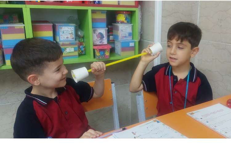 علوم فعالیت حواس 5 گانه ساخت تلفن با لیوان و نی و حل فعالیت 3