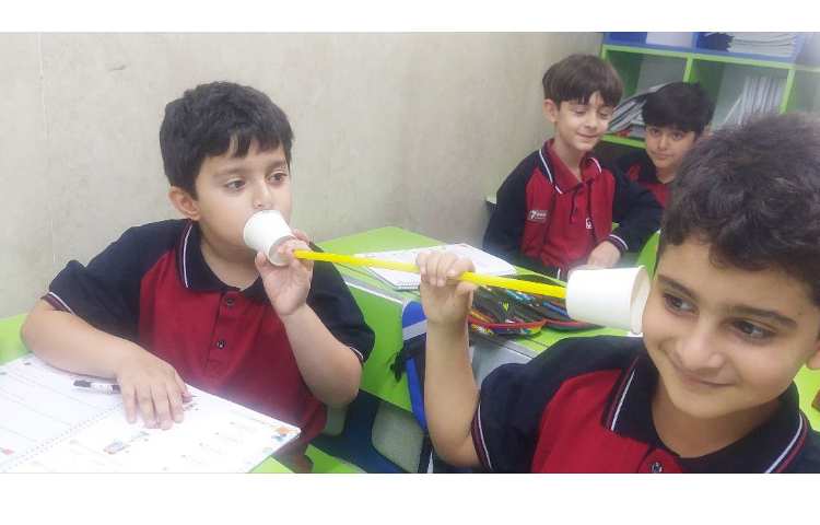 علوم فعالیت حواس 5 گانه ساخت تلفن با لیوان و نی و حل فعالیت 5