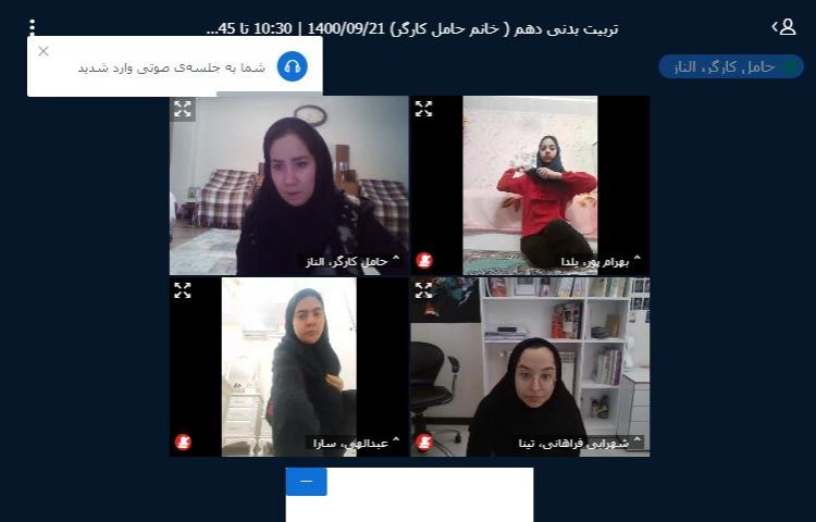 عکس از کلاس آنلاین تربیت بدنی