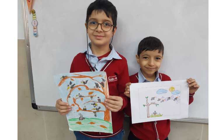 فارسی،نقاشی مربوط به ضرب المثل درس یک کلاغ چهل کلاغ 2