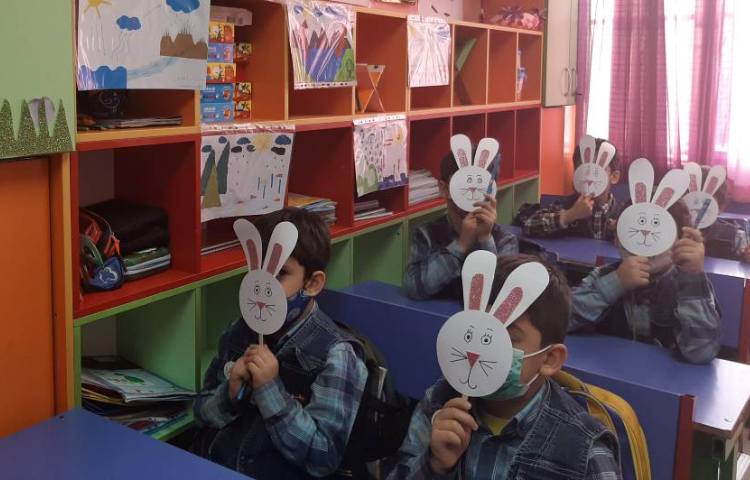 :فارسی، ایجاد انگیزه نشانه (خ) صورتک خرگوش باهوش و خودکار رنگی 1