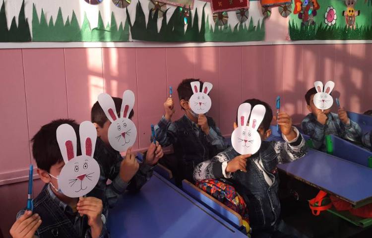 :فارسی، ایجاد انگیزه نشانه (خ) صورتک خرگوش باهوش و خودکار رنگی 2