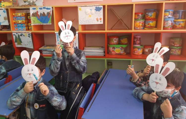 :فارسی، ایجاد انگیزه نشانه (خ) صورتک خرگوش باهوش و خودکار رنگی 3