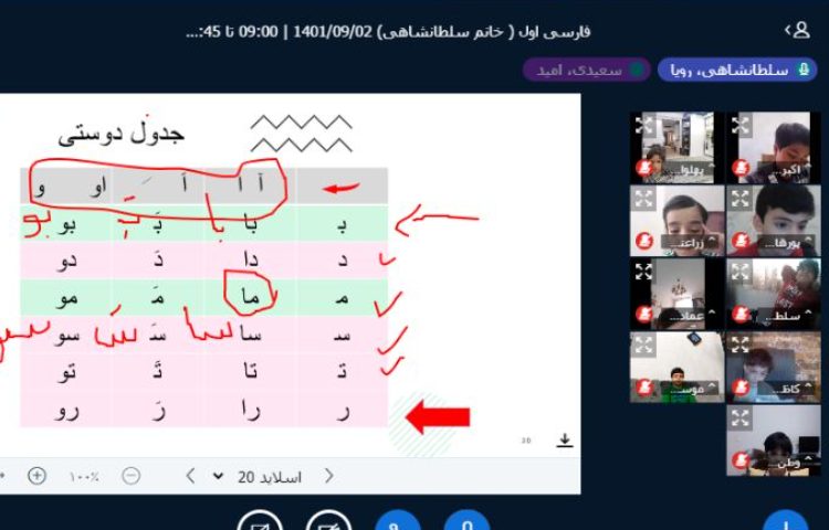 :فارسی، کلاس آنلاین، کلاس پرتقال 2