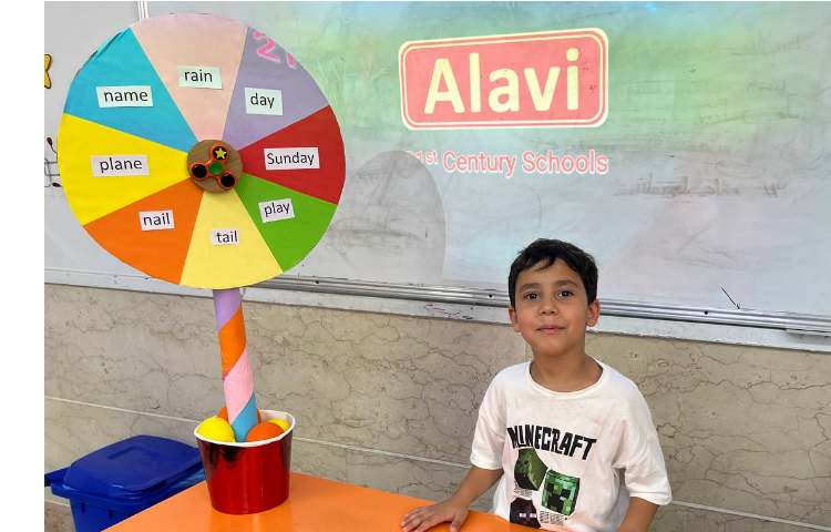 فعالیت Spinning wheel جهت جمله سازی با کلمات مرتبط با فونیکس 1