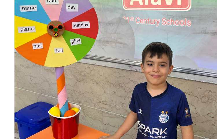 فعالیت Spinning wheel جهت جمله سازی با کلمات مرتبط با فونیکس 11