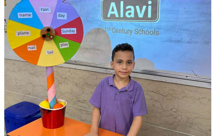 فعالیت Spinning wheel جهت جمله سازی با کلمات مرتبط با فونیکس 14