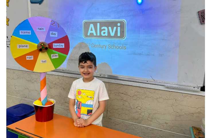 فعالیت Spinning wheel جهت جمله سازی با کلمات مرتبط با فونیکس 7