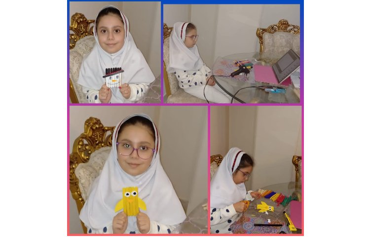 فعالیت دختر گلم امیتس طلوعی کار با چوب بستنی