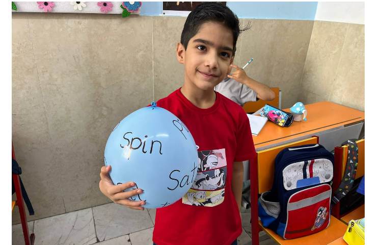 فعالیت دیکته بادکنکی جهت مرور حرف و صدای مرتبط با ALV Phonics 1 3