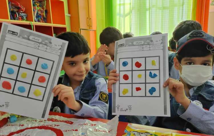 فعالیت ریاضی تثبیت جدول شگفت انگیز دست ورزی با خمیر بازی 1