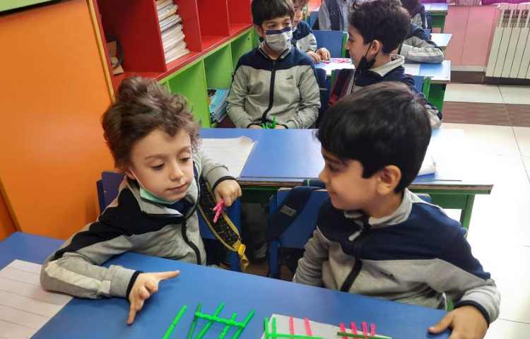 فعالیت ریاضی: جمع اعداد به روش چوب خط همراه دست ورزی