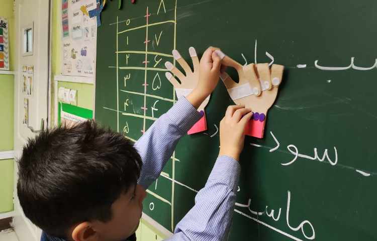 فعالیت ریاضی جمع اعداد 8با انگشتان دست 1