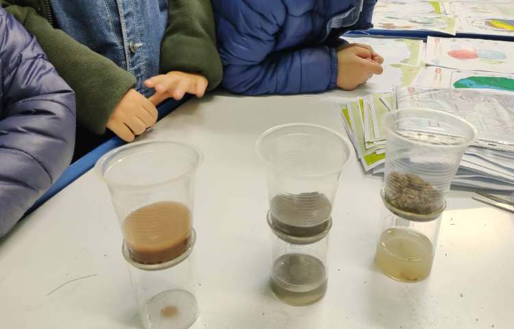 فعالیت علوم: آزمایش مقایسه سرعت عبور آب از خاک 2