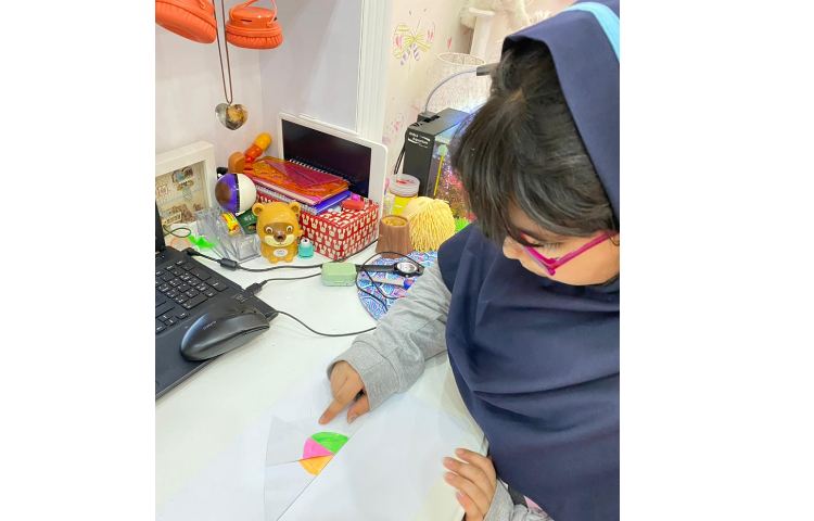 فعالیت های دانش آموزان در زنگ ریاضی (تدریس مجموع زوایای داخلی مثلث)