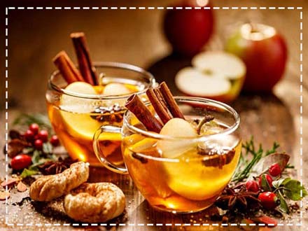 آب سیب داغ و دارچین