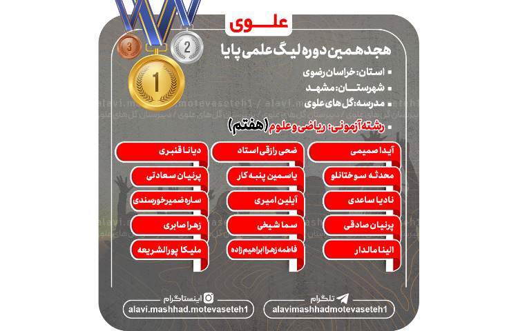 قبول شدگان هجدهمین مرحله لیگ علمی پایا 3