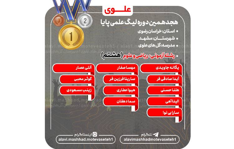 قبول شدگان هجدهمین مرحله لیگ علمی پایا 4