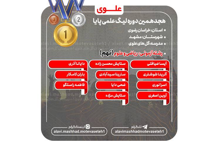 قبول شدگان هجدهمین مرحله لیگ علمی پایا 7