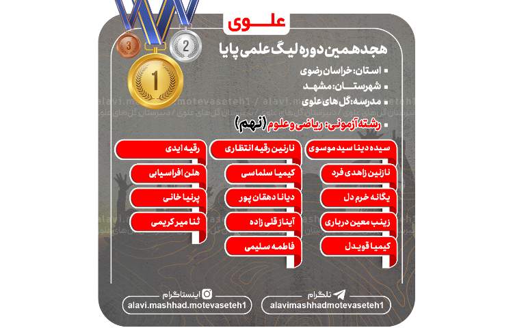 قبول شدگان هجدهمین مرحله لیگ علمی پایا 8