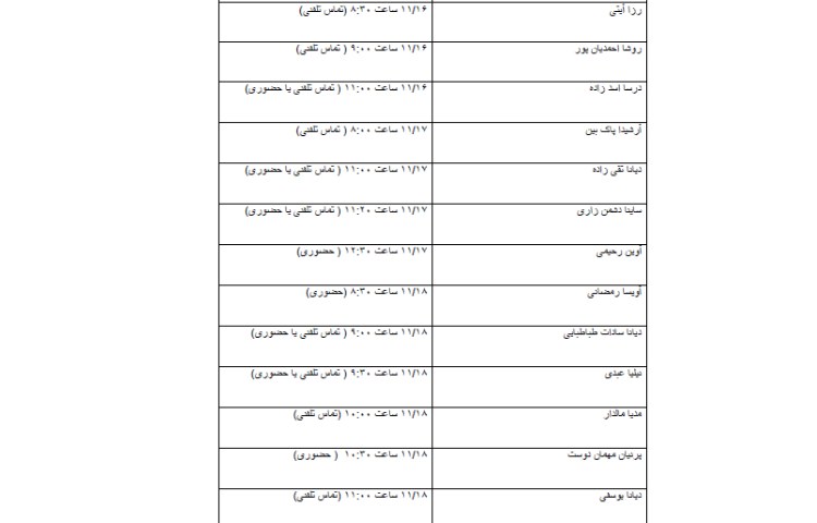 لیست ملاقات فردی لیلیوم2 1