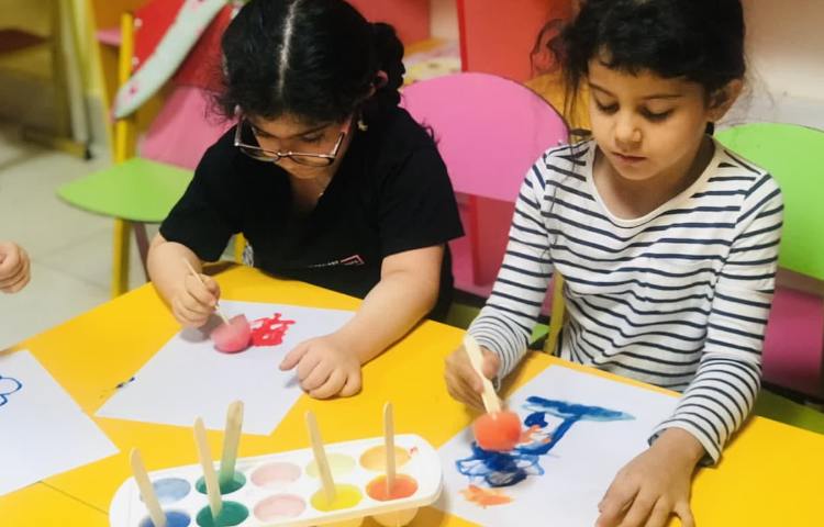 ماهرشو ( نقاشی با یخ های رنگی) 2