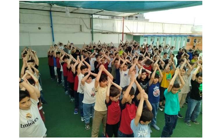 مراسم صبحگاهی در اولین روز پایگاه تابستانی 13