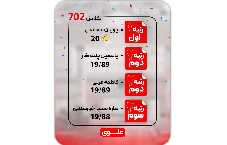 معدلین برتر(نفرات اول تا سوم کلاسی) 3