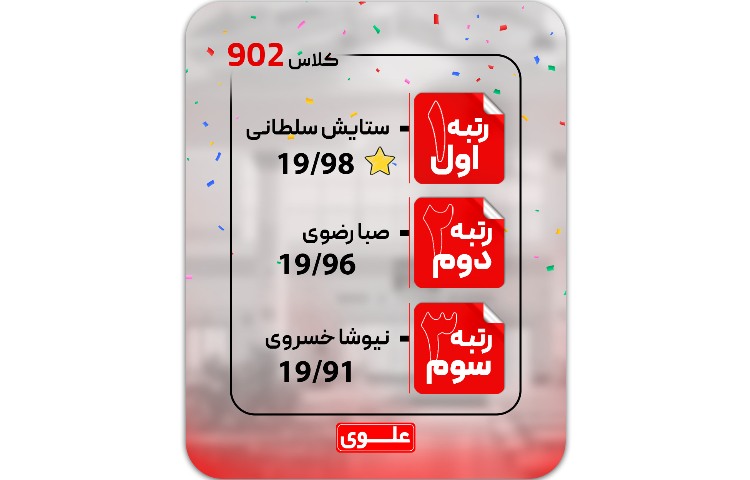 معدلین برتر(نفرات اول تا سوم کلاسی) 8