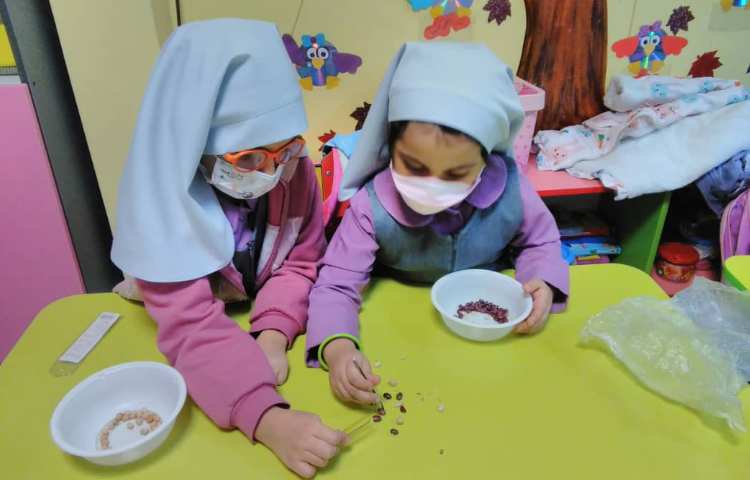 مفاهیم نوشتاری:جدا کردن حبوباب با موچین با هدف تقویت مهارت دست ورزی انجام شد. 1