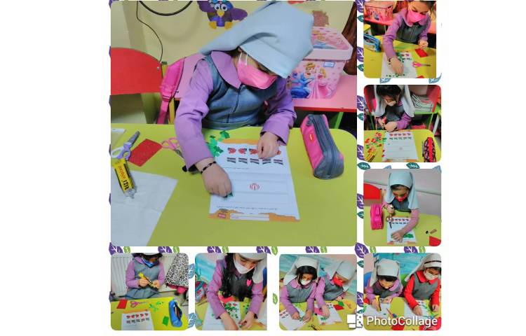 مفاهیم نوشتاری:درست کردن پرچم ایران با هدف تقویت مهارت دست ورزی و آشنایی با رنگ های پرچم و تمرین شعر 1