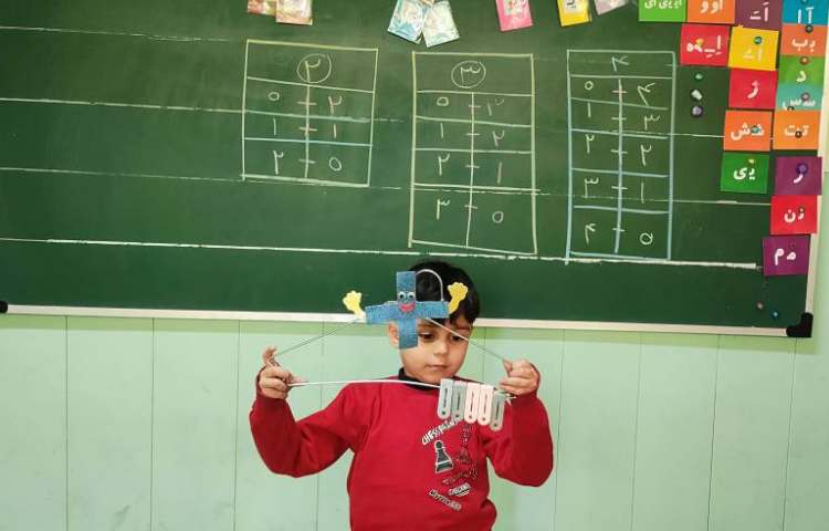 مفهوم سازی جمع های متفاوت اعداد با چوب لباسی و گیره 1