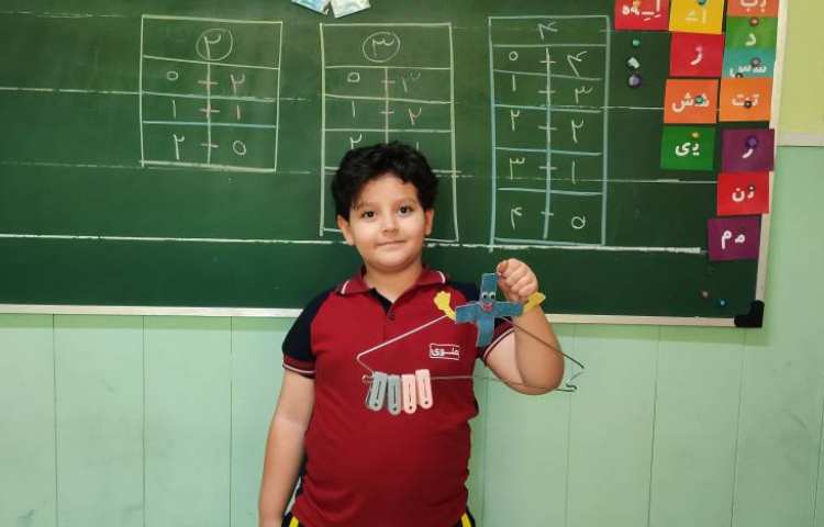 مفهوم سازی جمع های متفاوت اعداد با چوب لباسی و گیره