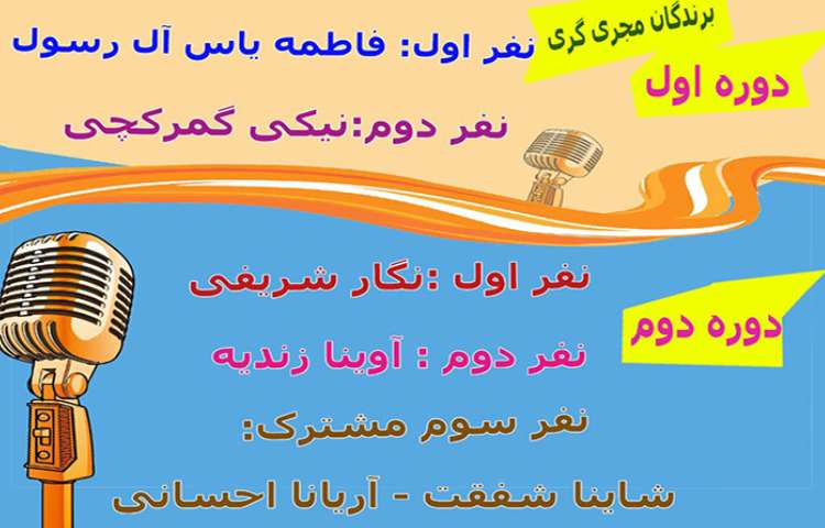 نفرات برتر مسابقات درون مدرسه ای(مجری گری) 1