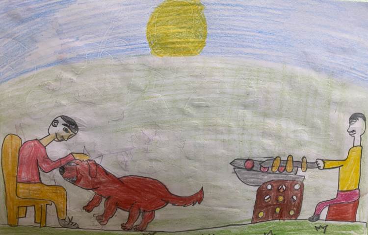 :نقاشی آتش بازی و فشفشه و نقاشی های تکمیل شده دانش آموزان 10